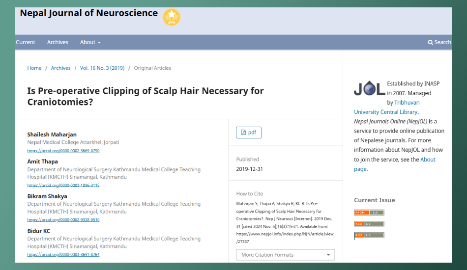 Is Pre-operative Clipping of Scalp Hair Necessary for Craniotomies?